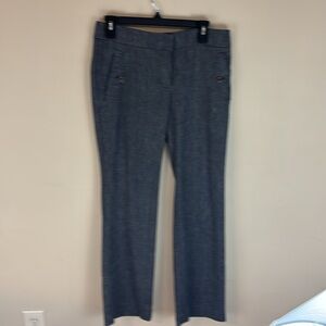 Loft Black Chambray Linen  Blend Marisa Trouser Size 4